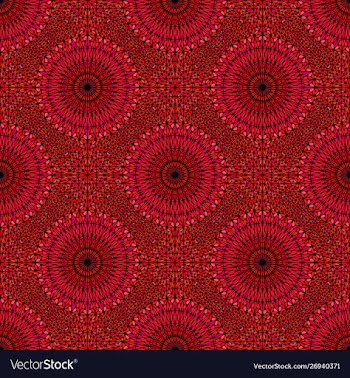Bohemian red geometrical floral mandala ornament vector image