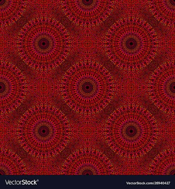 Bohemian red geometrical floral mandala ornament vector image