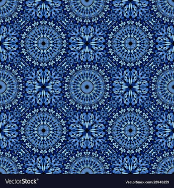 Bohemian steel blue kaleidoscope pattern vector image