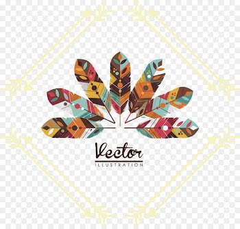 Boho-chic Feather Illustration - Vector feather 