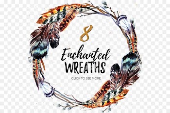 Boho-chic Watercolor painting Wreath Illustration - Creative feather wreath 