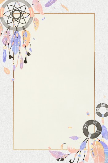 Boho dream catcher frame psd pastel watercolor
