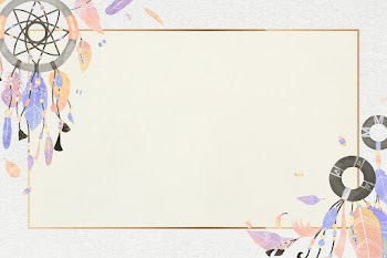 Boho dream catcher frame psd pastel watercolor