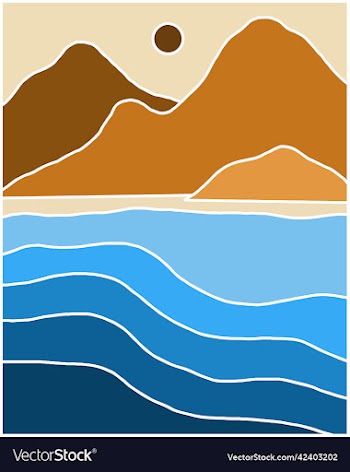 boho modern contemporary mid century poster