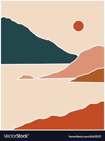 boho modern contemporary mid century poster