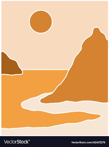 boho modern contemporary mid century poster