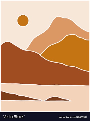 boho modern contemporary mid century poster