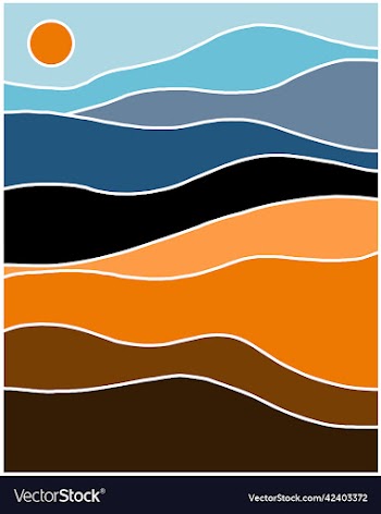 boho modern contemporary mid century poster