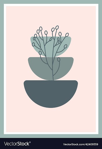 boho modern contemporary mid century poster