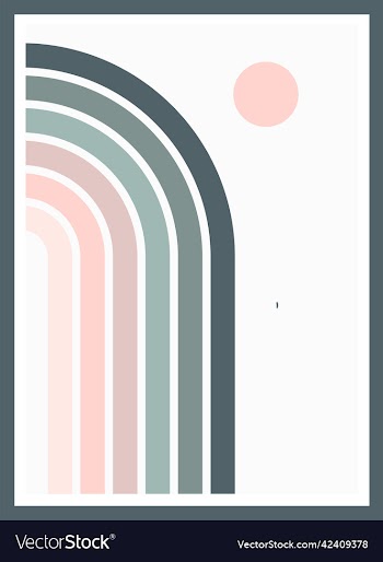 boho modern contemporary mid century poster