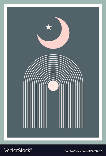boho modern contemporary mid century poster
