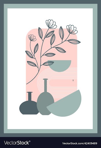 boho modern contemporary mid century poster