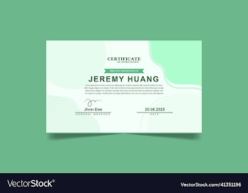 boho style minimalist certificate design template
