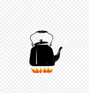 Boiling Kettle Fire Illustration - Cartoon heating kettle 