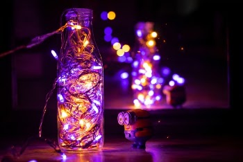 Bokeh Photography Of String Lights In A Bottle