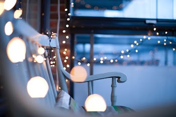 bokeh shot of white bench