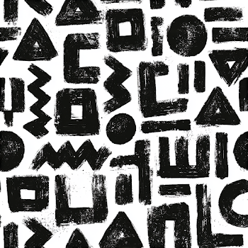 Bold Abstract Black Brushstroke Pattern