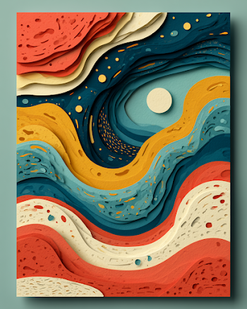 Bold Abstract Paper-Cut Composition
