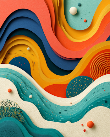 Bold Abstract Paper-Cut Composition