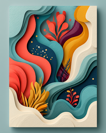 Bold Abstract Paper-Cut Composition