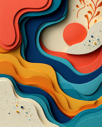 Bold Abstract Paper-Cut Composition