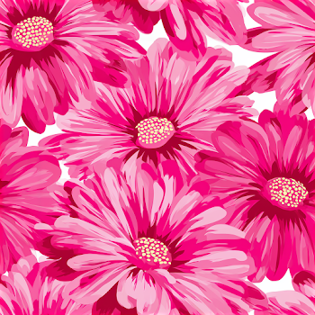 Bold Floral Pattern with Large Daisy-Like Blossoms