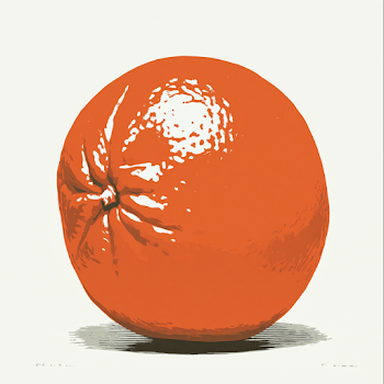 Bold Halftone Print of an Orange