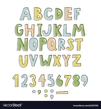 bold handwritten childish font simple colorful