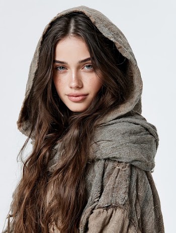Bold Young Woman in Early Medieval Costume