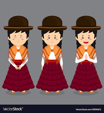 bolivia character with various expression