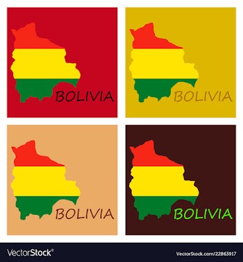 Bolivia flag map vector image