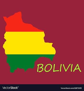 Bolivia flag map vector image