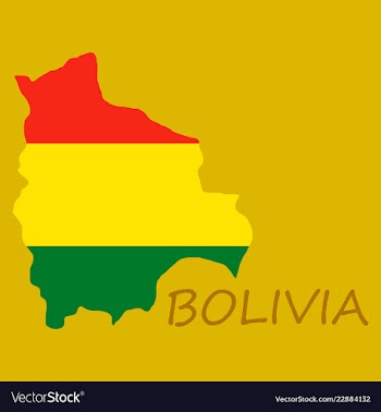 Bolivia flag map vector image