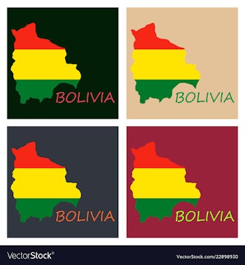 Bolivia flag map vector image