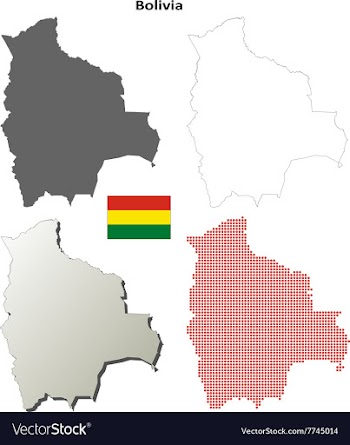 Bolivia outline map set vector image