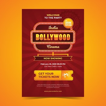 Bollywood party poster template Free Vector
