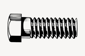 Bolt screw clipart, object illustration. | Free Photo - rawpixel
