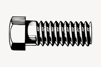 Bolt screw clipart, object illustration | Free Vector - rawpixel