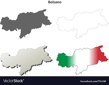 Bolzano blank outline map set - Italian version vector image
