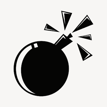 Bomb  clipart, black & | Free PSD - rawpixel