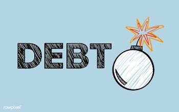 Bomb icon with debt illustration | Free stock vector - 472119