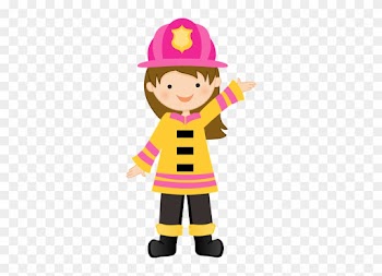 Bombeiros E Polícia - Girl Firefighter Clipart