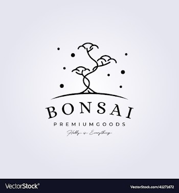 bonsai tree line modern logo forest garden