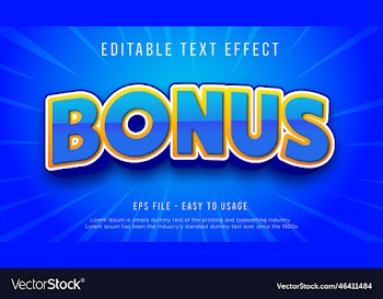 bonus prize editable text effect