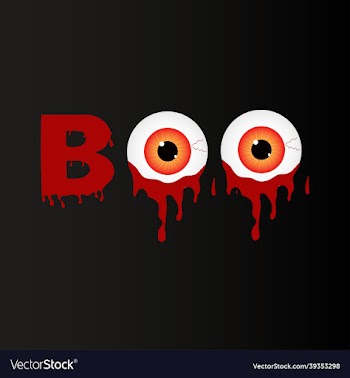 boo bloody eyes halloween lettering poster