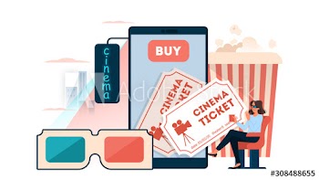 Book a cinema ticket online concept