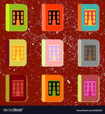 Book about ancient architecture collection vector image