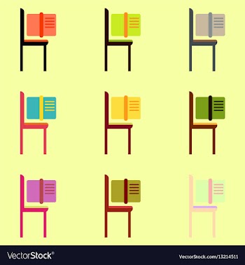 Book and chair collection vector image