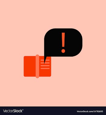 Book and explanation mark in talk cloud vector image