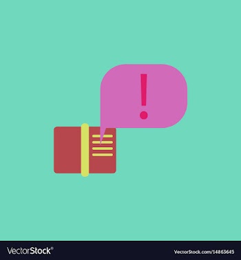 Book and explanation mark in talk cloud vector image